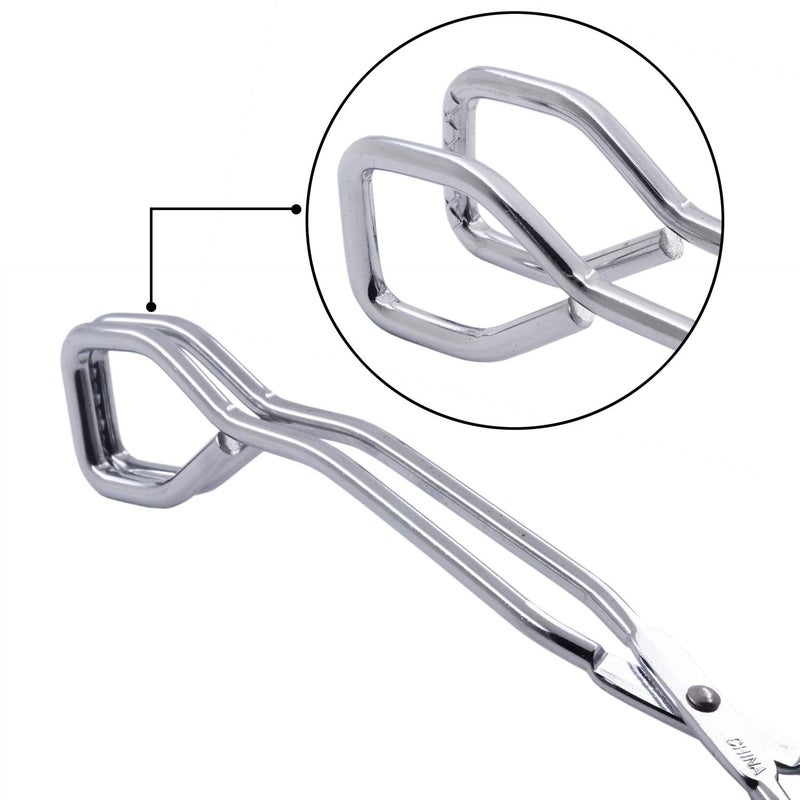 HINMAY Stainless Steel Scissor Tongs with Black Handle 11-Inch Heavy Duty Wire Tongs - Image 3